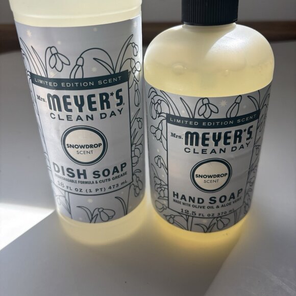 Mrs. Meyer's Snowdrop Scent Hand & Dish Soap Bundle - Limited Edition - Picture 7 of 7